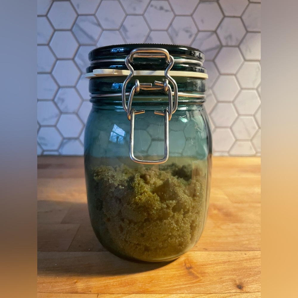 IKEA Blue Glass Storage Container